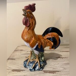 Beautiful Andrea by Sadek Hand-Painted Ceramic Rooster Figurine